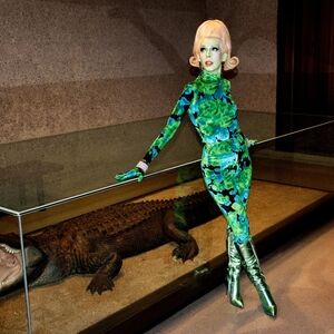 Richard Quinn Top Leggings Set UK 8 US 4 Rare Green Blue Floral Print Velour